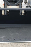wide skid steer snow and mulch bucket with cutting edge