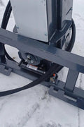 CPD1284H Skid Steer Post Driver mounted on skid steer

Side view of Quick Sledge hydraulic post driver on worksite

Self-contained fence post driver close-up with universal mount

Post driver driving steel post into ground on rocky terrain

Compact skid steer post driver for fencing and landscaping