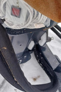 CPD1284H Skid Steer Post Driver mounted on skid steer

Side view of Quick Sledge hydraulic post driver on worksite

Self-contained fence post driver close-up with universal mount

Post driver driving steel post into ground on rocky terrain

Compact skid steer post driver for fencing and landscaping
