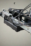 Skid Steer with Red Hydraulic Sickle Bar Hedge Trimmer (Model SHC1680)

Attachment View: Close-up of sickle blade trimming mechanism

Side Profile: Brush cutter attached to loader, angled for hedge cutting