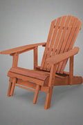 "Solid wood Adirondack chair with pull-out ottoman on patio"

"Medium brown reclining garden chair with adjustable backrest"

"Outdoor wooden lounge chair with ergonomic design"