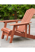 "Solid wood Adirondack chair with pull-out ottoman on patio"

"Medium brown reclining garden chair with adjustable backrest"

"Outdoor wooden lounge chair with ergonomic design"