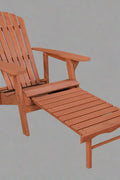 "Solid wood Adirondack chair with pull-out ottoman on patio"

"Medium brown reclining garden chair with adjustable backrest"

"Outdoor wooden lounge chair with ergonomic design"