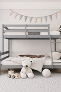 “Twin over full gray and white pine wood bunk bed”
“Modern kids bunk bed with solid wood frame”
“Space-saving bunk bed for children in gray white finish”