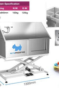 Electric grooming tub with stainless steel construction

Dog grooming lift tub with adjustable height

Premier pet grooming tub for professional use

Dura Dog electric grooming station with X-frame base

Stainless steel dog wash tub with electric lift