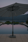 “SunVilla 10 FT LED Patio Umbrella at sunset”

“360-degree solar-powered umbrella with Outdura canopy”

“Tan SunVilla umbrella with LED lights open on patio”

“Outdoor umbrella with auto tilt feature – gray color”