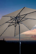“SunVilla 10 FT LED Patio Umbrella at sunset”

“360-degree solar-powered umbrella with Outdura canopy”

“Tan SunVilla umbrella with LED lights open on patio”

“Outdoor umbrella with auto tilt feature – gray color”