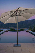 “SunVilla 10 FT LED Patio Umbrella at sunset”

“360-degree solar-powered umbrella with Outdura canopy”

“Tan SunVilla umbrella with LED lights open on patio”

“Outdoor umbrella with auto tilt feature – gray color”