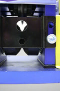 "Electric copper wire stripper AWS25 on tabletop"

"Compact 180W wire stripping machine with cord"

"Side view of AWS25 copper cable stripper"

"Adjustable roller and blade components of AWS25"

"AWS25 electric wire stripper in yellow and blue housing"