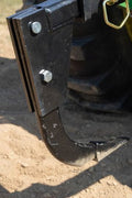 Heavy-duty 3-point hitch mounted ripper – side view

Tractor with ripper attachment trenching in soil

Ripper attachment digging through compacted ground