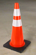 Orange 18 inch traffic cone with reflective ring
Base view of stackable PVC road safety cone
Set of traffic cones lined up on construction site
High-visibility reflective safety cone (28 inch)
Side view of TTC218 and TTC228 traffic cones