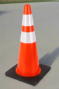 Orange 18 inch traffic cone with reflective ring
Base view of stackable PVC road safety cone
Set of traffic cones lined up on construction site
High-visibility reflective safety cone (28 inch)
Side view of TTC218 and TTC228 traffic cones