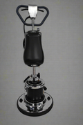 Walk-behind floor cleaning and polishing machine with black pad

Top view of floor buffer with integrated water tank

Aluminum pad drive for commercial polisher

Control panel and handle for walk-behind operation

Cleaning accessories included with machine