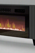 "Modern wall-mounted TV stand with fireplace insert"

"Gloss black and white floating TV unit with LED fireplace"

"31.5-inch electric fireplace built into media console"

"Sleek wall-mounted entertainment unit for 80-inch TV"