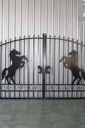 Wrought Iron Black Driveway Gate Set

Decorative Iron Entry Gates for Farm and Ranch

Durable Wrought Iron Gates – Deer Design

Heavy-Duty Black Iron Gates for Estate Entrance

Tree of Life Wrought Iron Entry Gate Design