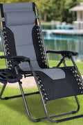 XL Padded Zero Gravity Recliner Chair – Front View

Heavy-Duty Folding Outdoor Lounger – 350 lbs Capacity

Recliner Chair Fully Extended – Oversized Comfort

Folded XL Reclining Chair – Easy Storage

Side Profile of Padded Zero Gravity Chair – Steel Frame

Outdoor Lounge Chair with Cushioned Headrest – Gray