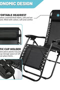 Zero Gravity Recliner Chair – Black Outdoor Folding Seat

Foldable Recliner Chair for Camping & Patios

Side View of Adjustable Outdoor Lounge Chair

Reclining Position Display – Zero Gravity Outdoor Chair

Compact Folded Recliner Chair – Easy to Transport

Weather-Resistant Mesh Lounge Chair – Zero Gravity Design