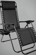 Zero Gravity Recliner Chair – Black Outdoor Folding Seat

Foldable Recliner Chair for Camping & Patios

Side View of Adjustable Outdoor Lounge Chair

Reclining Position Display – Zero Gravity Outdoor Chair

Compact Folded Recliner Chair – Easy to Transport

Weather-Resistant Mesh Lounge Chair – Zero Gravity Design
