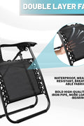 Zero Gravity Recliner Chair – Black Outdoor Folding Seat

Foldable Recliner Chair for Camping & Patios

Side View of Adjustable Outdoor Lounge Chair

Reclining Position Display – Zero Gravity Outdoor Chair

Compact Folded Recliner Chair – Easy to Transport

Weather-Resistant Mesh Lounge Chair – Zero Gravity Design