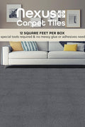Nexus Self Adhesive 12 - Inch Carpet Floor Tiles, 12 Tiles - 12" x 12", Smoke Grey - Peel & Stick, DIY Flooring for Kitchen, Dining Room, Bedrooms & Bathrooms by Achim Home Decor - with | Sold by Uncle Wiener's Wholesale