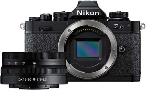 Nikon Z fc DX - Format Mirrorless Camera Body (Black) w/NIKKOR Z DX 16 - 50mm f/3.5 - 6.3 VR (Black) (Renewed) - with Black | Sold by Uncle Wiener's Wholesale
