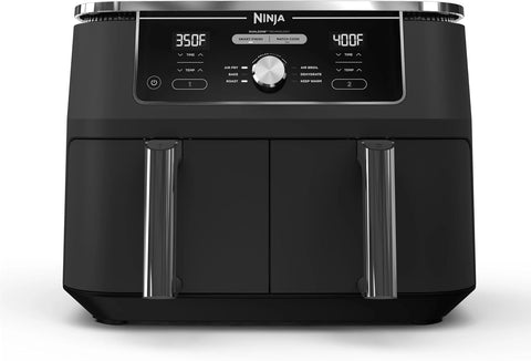 Ninja DZ401 Foodi 10 Quart 6 - in - 1 DualZone XL Stainless Steel Air Fryer Oven with 2 Independent Frying Baskets, Match Cook & Smart Finish for Quick, Easy Family - Sized Meals, Grey - with | Sold by Uncle Wiener's Wholesale