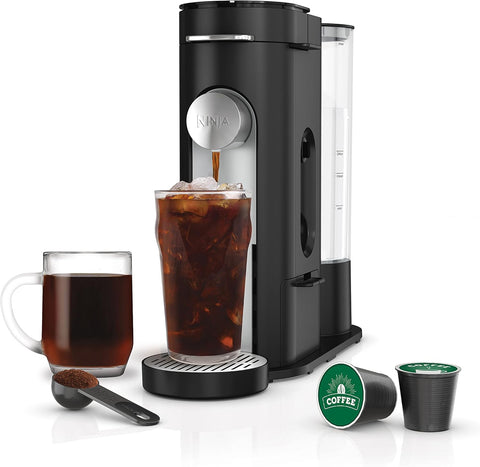 Ninja PB040C Pods & Grounds Single - Serve Coffee Maker, K - Cup Pod Compatible, 56 - oz. Reservoir, Iced Coffee Maker, Black - with | Sold by Uncle Wiener's Wholesale