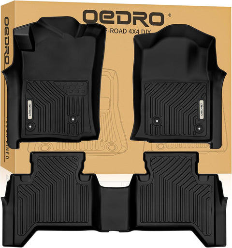 OEDRO Floor Mats Compatible with 2005 - 2015 Toyota Tacoma Double Cab, Custom Fit Front & 2nd Seat 2 Row Floor Liner Set - Black TPE All - Weather Guard - with | Sold by Uncle Wiener's Wholesale
