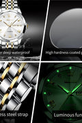 OLEVS Men Watch Business Dress Diamond Luxury Watch Luminous Easy to Read Date Waterproof Stainless Steel Quartz Analog Simple Dress Watch - with | Sold by Uncle Wiener's Wholesale