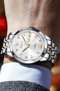 OLEVS Men Watch Business Dress Diamond Luxury Watch Luminous Easy to Read Date Waterproof Stainless Steel Quartz Analog Simple Dress Watch - with | Sold by Uncle Wiener's Wholesale