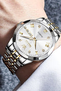 OLEVS Men Watch Business Dress Diamond Luxury Watch Luminous Easy to Read Date Waterproof Stainless Steel Quartz Analog Simple Dress Watch - with | Sold by Uncle Wiener's Wholesale