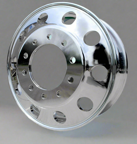 "Polished 24.5-inch aluminum truck rim for heavy-duty vehicle"

"22.5-inch lightweight polished wheel for semi-trucks"