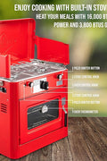 PORTABLE PROPANE CAMPING OVEN & GRILL – OUTDOOR 2 - IN - 1 STOVE FOR COOKING, BAKING & GRILLING - with | Sold by Uncle Wiener's Wholesale