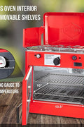 PORTABLE PROPANE CAMPING OVEN & GRILL – OUTDOOR 2 - IN - 1 STOVE FOR COOKING, BAKING & GRILLING - with | Sold by Uncle Wiener's Wholesale
