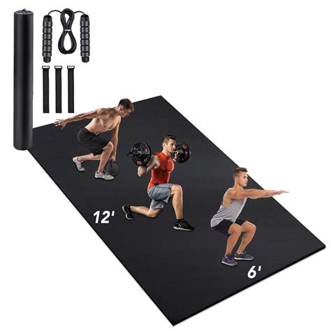 Premium XL Non - Slip Exercise Mat – 7mm Thick Home Gym Flooring (4x6, 6x8, 6x12 FT) - with 12x6 ft | Sold by Uncle Wiener's Wholesale