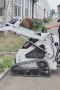 “T380 compact skid steer loader with rubber tracks”

“T460 mini tracked loader for landscaping and excavation”

“Heavy-duty skid steer with universal quick attach plate”

“Tracked compact construction loader in yellow”