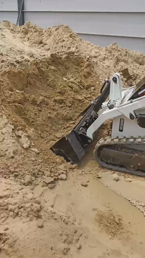 “T380 compact skid steer loader with rubber tracks”

“T460 mini tracked loader for landscaping and excavation”

“Heavy-duty skid steer with universal quick attach plate”

“Tracked compact construction loader in yellow”