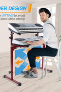 Pyle 2 - Tier Universal Heavy - Duty Keyboard Stand, Adjustable Height & Width, Portable & Sturdy Digital Piano Holder Rack, w/Protective Rubber Discs - for Sitting & Standing Performances - with Two Tier | Sold by Uncle Wiener's Wholesale