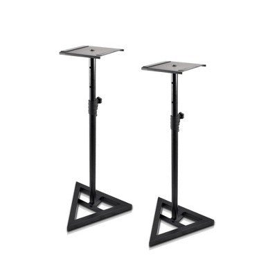 Pyle Speaker Stand Pair of Sound Play 1 and 3 Holder - Black - with Dimensions (Overall): 26.57 inches (H) x 26.77 inches (W) x 7.08 inches (D) | Sold by Uncle Wiener's Wholesale