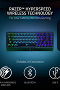 Razer BlackWidow V3 Mini HyperSpeed 65% Wireless Mechanical Gaming Keyboard: Yellow Mechanical Switches Linear & Silent - Phantom Pudding Keycaps - Chroma RGB - Up to 200 Hr Battery - Snap Tap - with Yellow Switches - Linear & Silent | Sold by Uncle Wiener's Wholesale