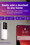 Roku Smart Home Wireless Video Doorbell & Chime - 1440p HD Night Vision Ultrawide View Doorbell Camera with Motion & Sound Detection, Works with Alexa & Google - 90 - Day Subscription Included - with White | Sold by Uncle Wiener's Wholesale
