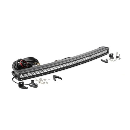 Rough Country 30" Curved Chrome Series Single Row CREE LED Light Bar - 72730 - with Black | Sold by Uncle Wiener's Wholesale
