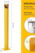 Safety Bollard, Towallmark 4 Packs 48 Inch Height Bollard Post, 4.5 Inch Diameter, Yellow Safety Steel Bollard Post with 8 Anchor Bolts, for Traffic Control, Driveway Barrier, Parking Pole - with | Sold by Uncle Wiener's Wholesale