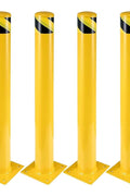 Safety Bollard, Towallmark 4 Packs 48 Inch Height Bollard Post, 4.5 Inch Diameter, Yellow Safety Steel Bollard Post with 8 Anchor Bolts, for Traffic Control, Driveway Barrier, Parking Pole - with | Sold by Uncle Wiener's Wholesale