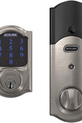 SCHLAGE BE469ZP CAM 619 Connect Smart Deadbolt with alarm with Camelot Trim in Satin Nickel, Z - Wave Plus enabled - with Satin Nickel | Sold by Uncle Wiener's Wholesale