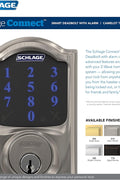 SCHLAGE BE469ZP CAM 619 Connect Smart Deadbolt with alarm with Camelot Trim in Satin Nickel, Z - Wave Plus enabled - with Satin Nickel | Sold by Uncle Wiener's Wholesale