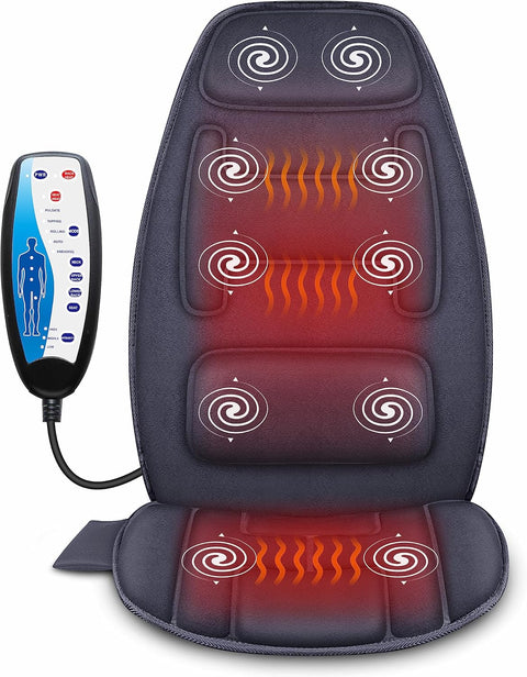 Snailax Massage Seat Cushion, Back Massage Chair Pad with Heat, Full Back and Thighs Massage with 10 Vibration Massage Motors, 2 Heat Levels, Christmas Gifts for men - with | Sold by Uncle Wiener's Wholesale