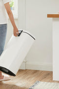 SONGMICS Trash Can with Lid, 8 Gallon Garbage Can, Stainless Steel Small Waste Bin with Step Pedal and Inner Bucket, Soft Close, Kitchen, White ULTB102W01 - with | Sold by Uncle Wiener's Wholesale
