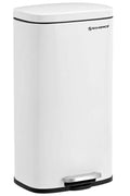 SONGMICS Trash Can with Lid, 8 Gallon Garbage Can, Stainless Steel Small Waste Bin with Step Pedal and Inner Bucket, Soft Close, Kitchen, White ULTB102W01 - with | Sold by Uncle Wiener's Wholesale