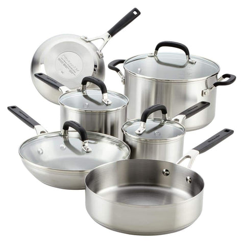 Stainless Steel, 10 - Piece, Stainless Steel Cookware Set - with | Sold by Uncle Wiener's Wholesale
